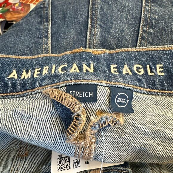 NEW American Eagle Jeans Womens 10 Super High Rise Baggy Straight Short Stretch - Picture 7 of 13